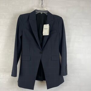 Theory Etiennette B Blue Multi Traceable Grid Blazer Women’s Size 0 NWT